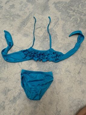 Teal Ruffle Bikini Two-Piece
